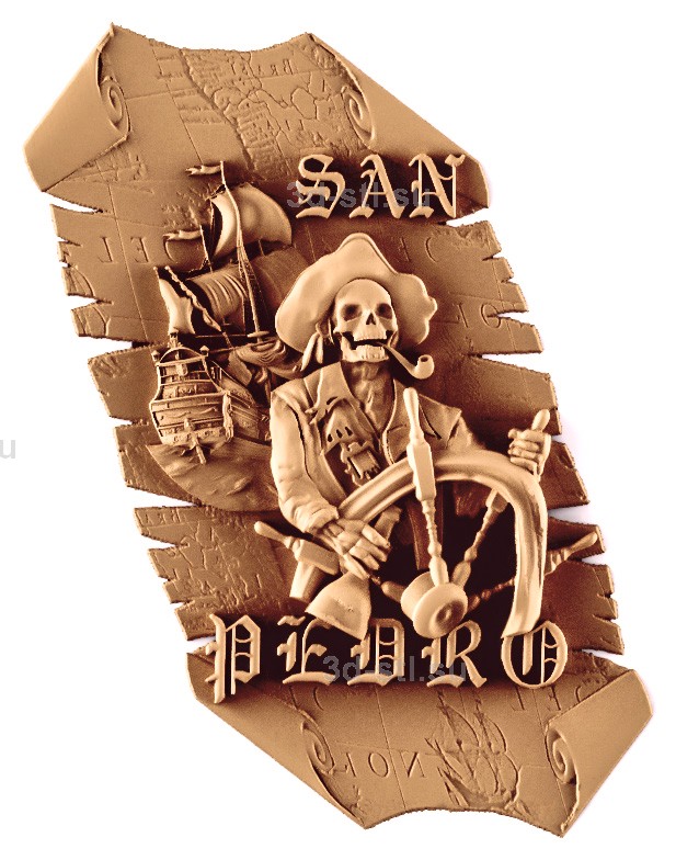 stl модель-Панно Пиратская карта