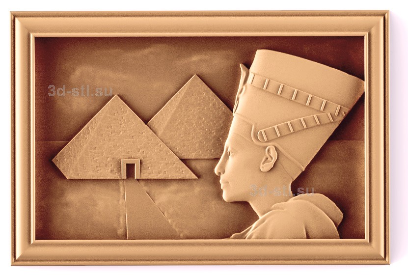 stl модель-Панно Фараон и пиромида