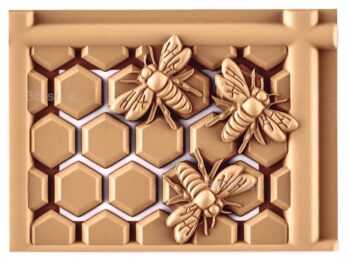 stl модель-Панно Пчелы и соты