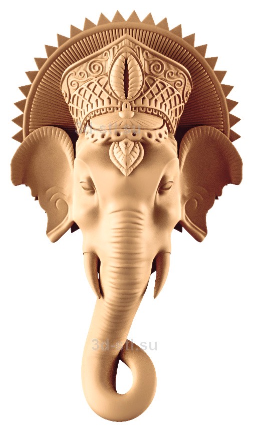 stl модель-Панно Глолова индийского слона