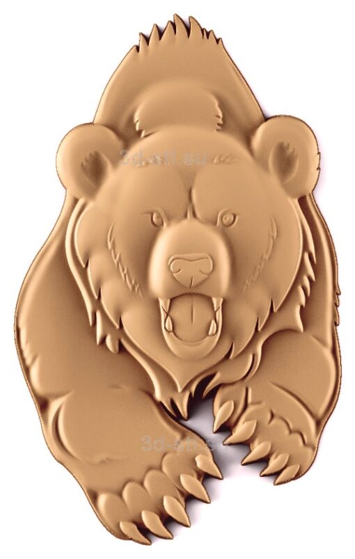 stl модель-Панно Медведь