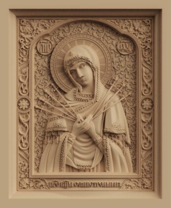 stl модель-икона Богородица Семистрельная