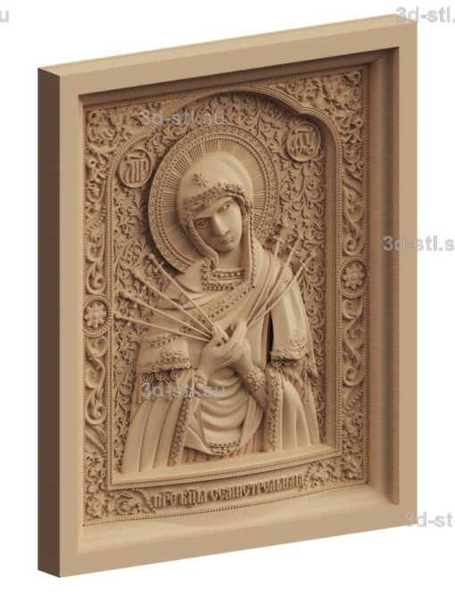 stl модель-икона Богородица Семистрельная