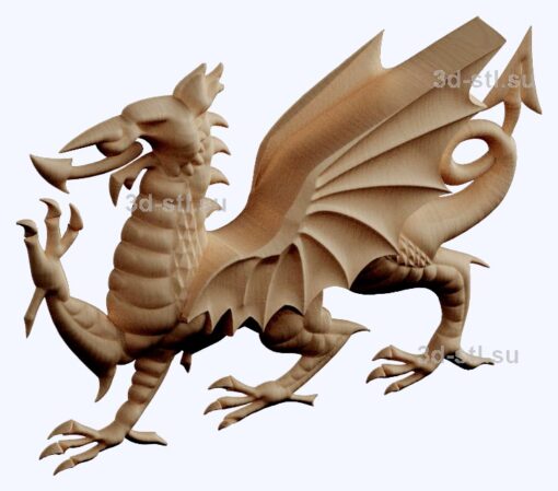 3d stl модель-дракон   барельеф № 110