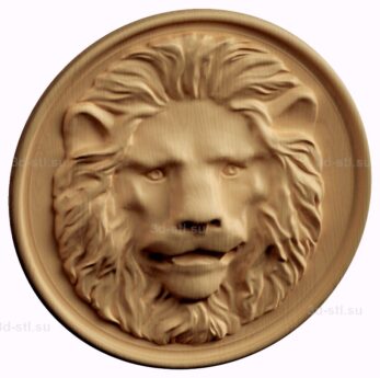 stl модель-Медальон лев