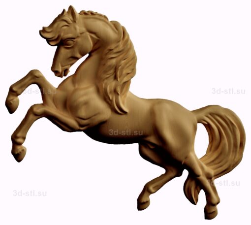 stl модель-барельеф  лошадь