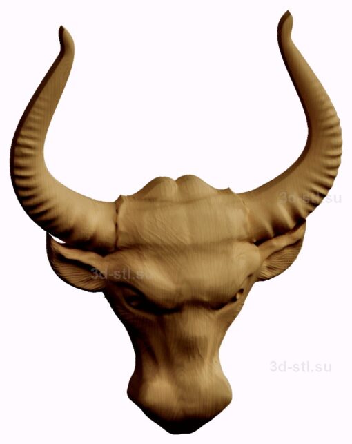 stl модель-барельеф  голова быка