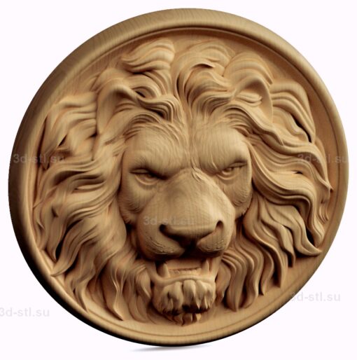 stl модель-медальон лев
