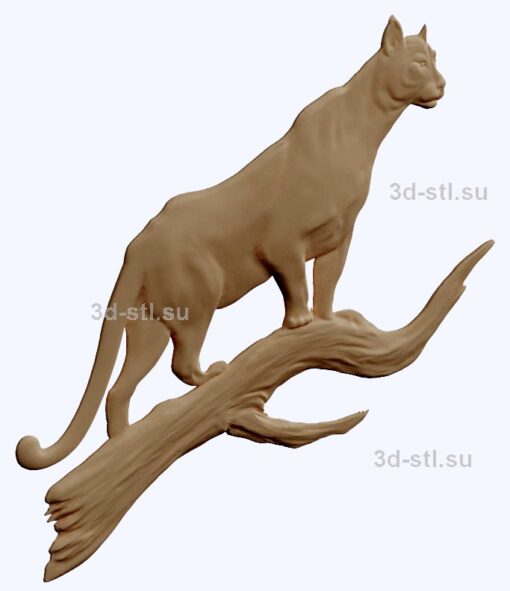 3d stl модель-пантера  барельеф с животными № 047