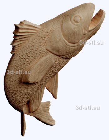 3d stl модель-судак    барельеф с животными № 049
