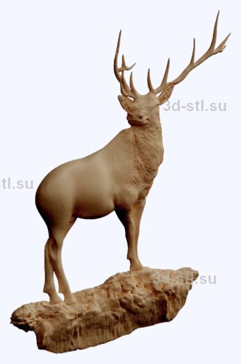 3d stl модель-олень   барельеф с животными № 050
