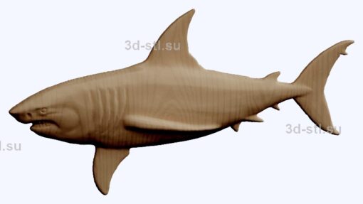 3d stl модель-акула    барельеф с животными № 051