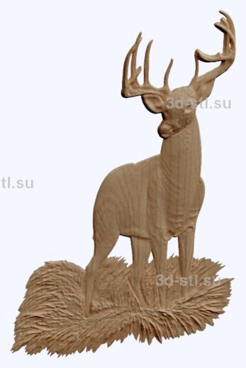 3d stl модель-олень    барельеф с животными № 056