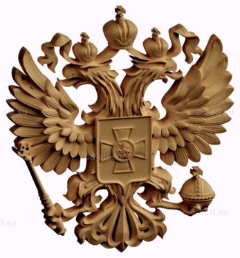 stl модель-Герб двуглавый Гербовый Орел РФ с мальтийским крестом