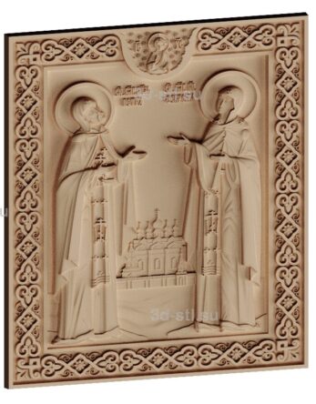 stl модель-Икона Св. Петр и Феврония