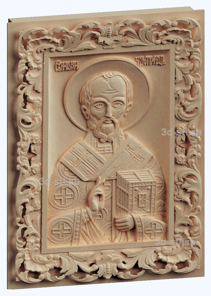 3d stl модель-икона Св.Николай Чудотворец