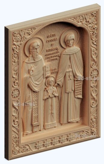 3d stl модель-икона Св. Рафаил Николай и Ирина v2 