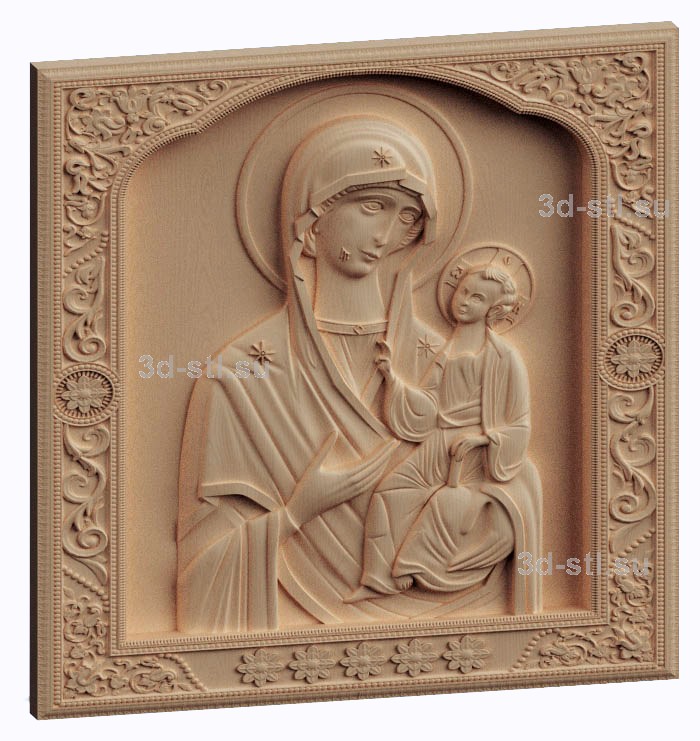 3d stl модель- Икона  Богородица Иверская