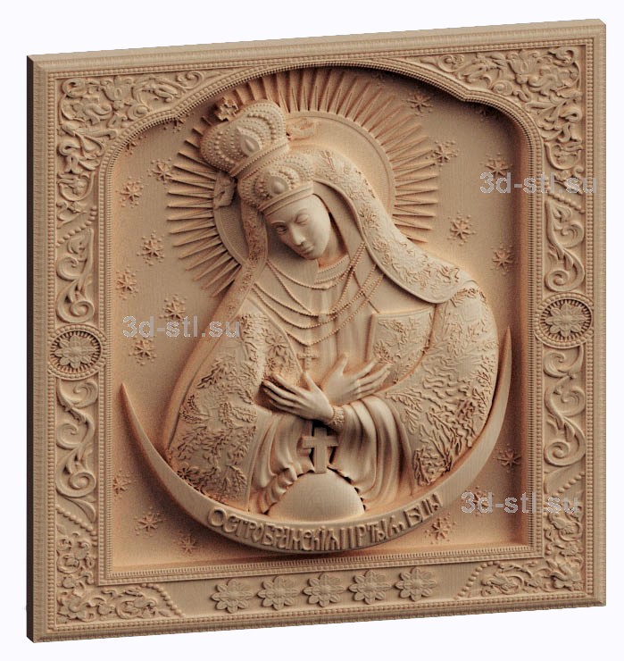 3d stl модель- Икона  Богородица Остробрамская