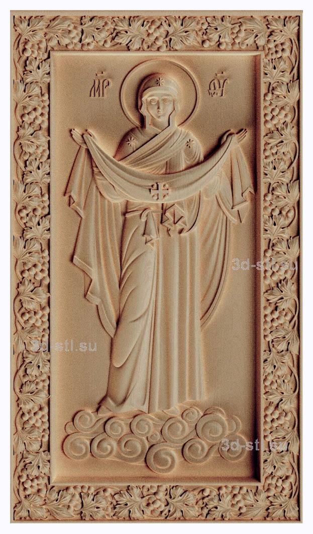 3d stl модель-Икона Божьей Матери Покров Пресвятой Богородицы