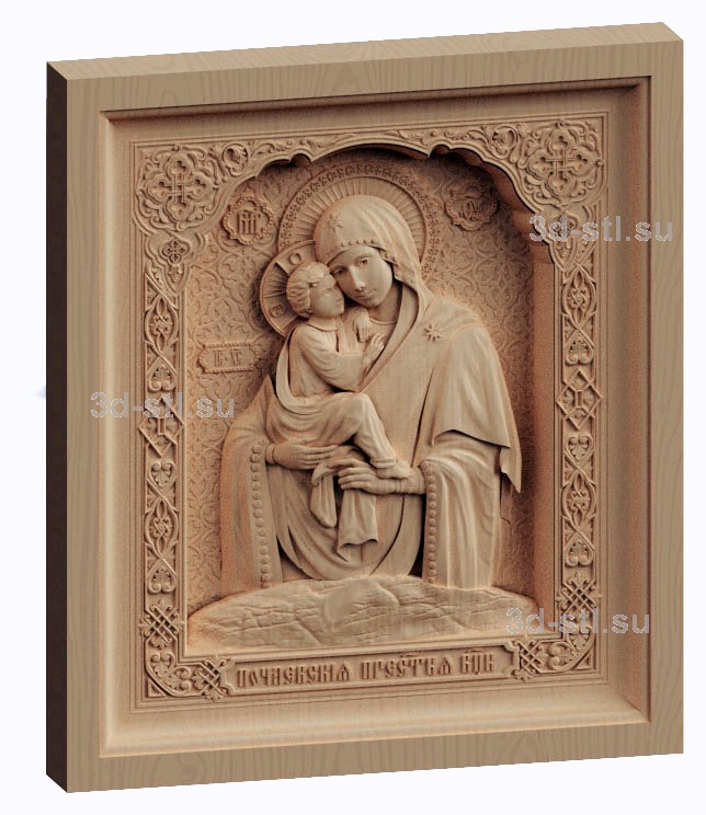 3d stl модель- Икона  Богородица Почаевская