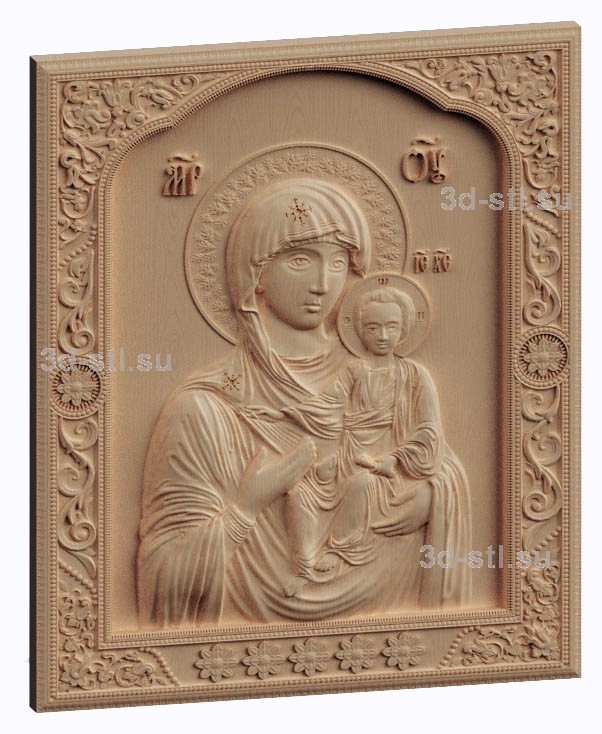 3d stl модель- Икона  Богородица Одигитрия Афон