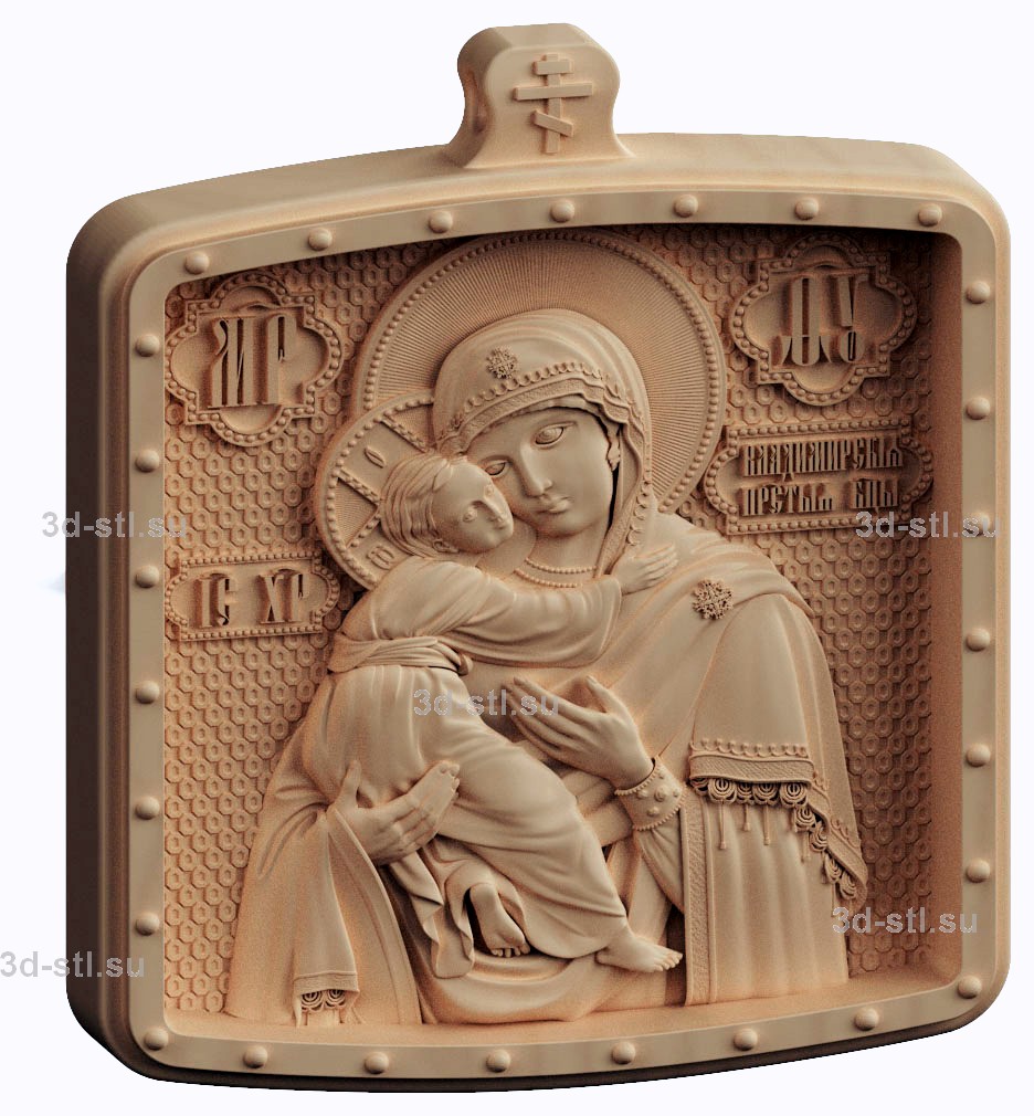 3d stl модель-икона Владимирская Божья Мать