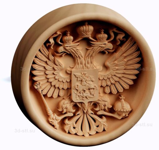 stl модель-фишка для нард №119 с гербом Российской Федерации