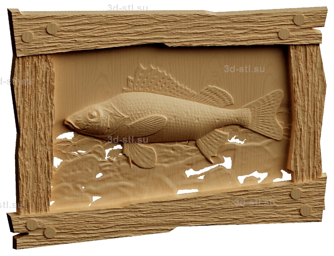 stl модель-Панно Рыба