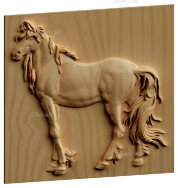 stl модель-Панно Конь или лошадь
