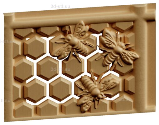 stl модель-Панно Пчелы и соты