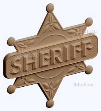 3d stl модель-шериф эмблема