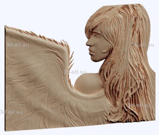 3d stl модель-девушка с крыльями панно № 1080