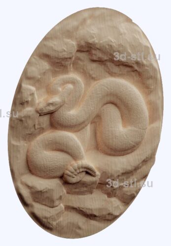 3d stl модель-гремучая змея панно № 1189