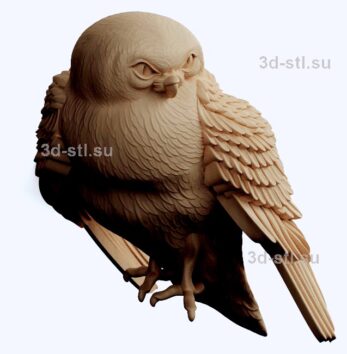 3d stl модель-птица панно № 1214