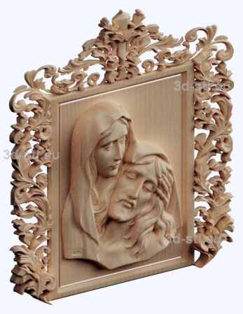 3d stl модель-Христос и Мария панно