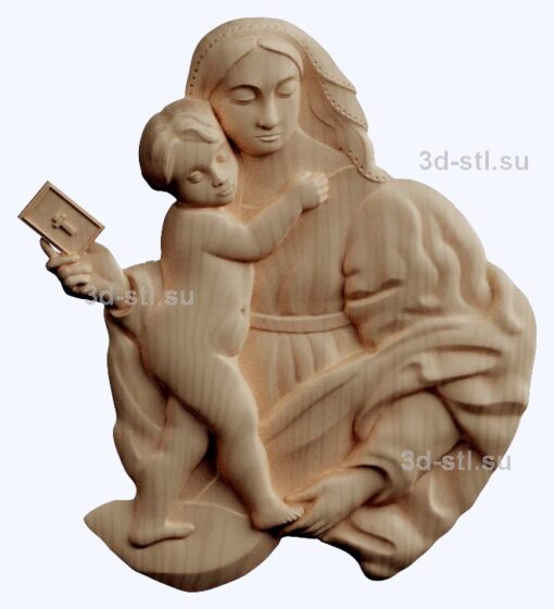 3d stl модель-Богородица панно