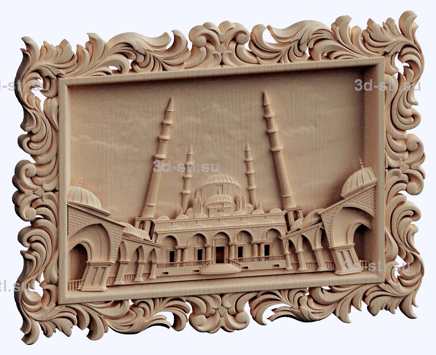 3d stl модель-Мечеть сердце Чечни